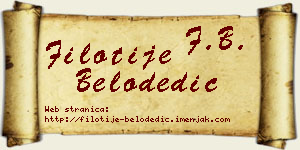 Filotije Belodedić vizit kartica